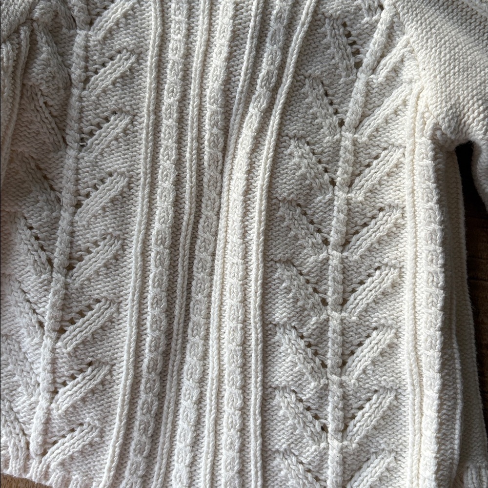 H&M Ivory Cable Knit Baby Girl Cardigan 6-9m - Picture 7 of 7